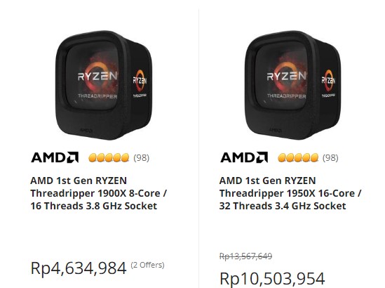 AMD Ryzen Threadripper 1st Gen Turun Harga, 1950X Dibanderol 10 Jutaan