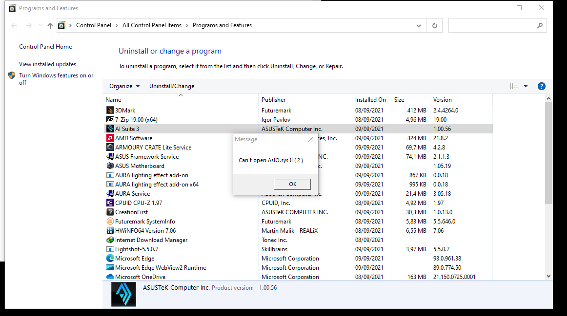 PC Bluescreen Gara-Gara AsIO.sys