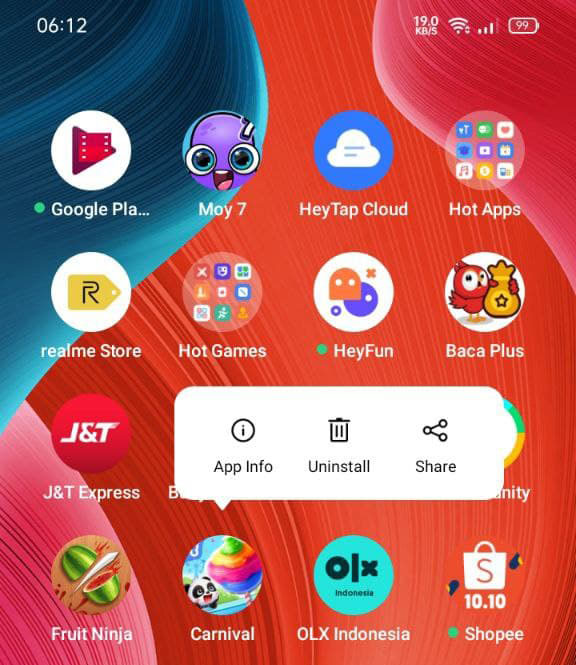 Ponsel Android Penuh