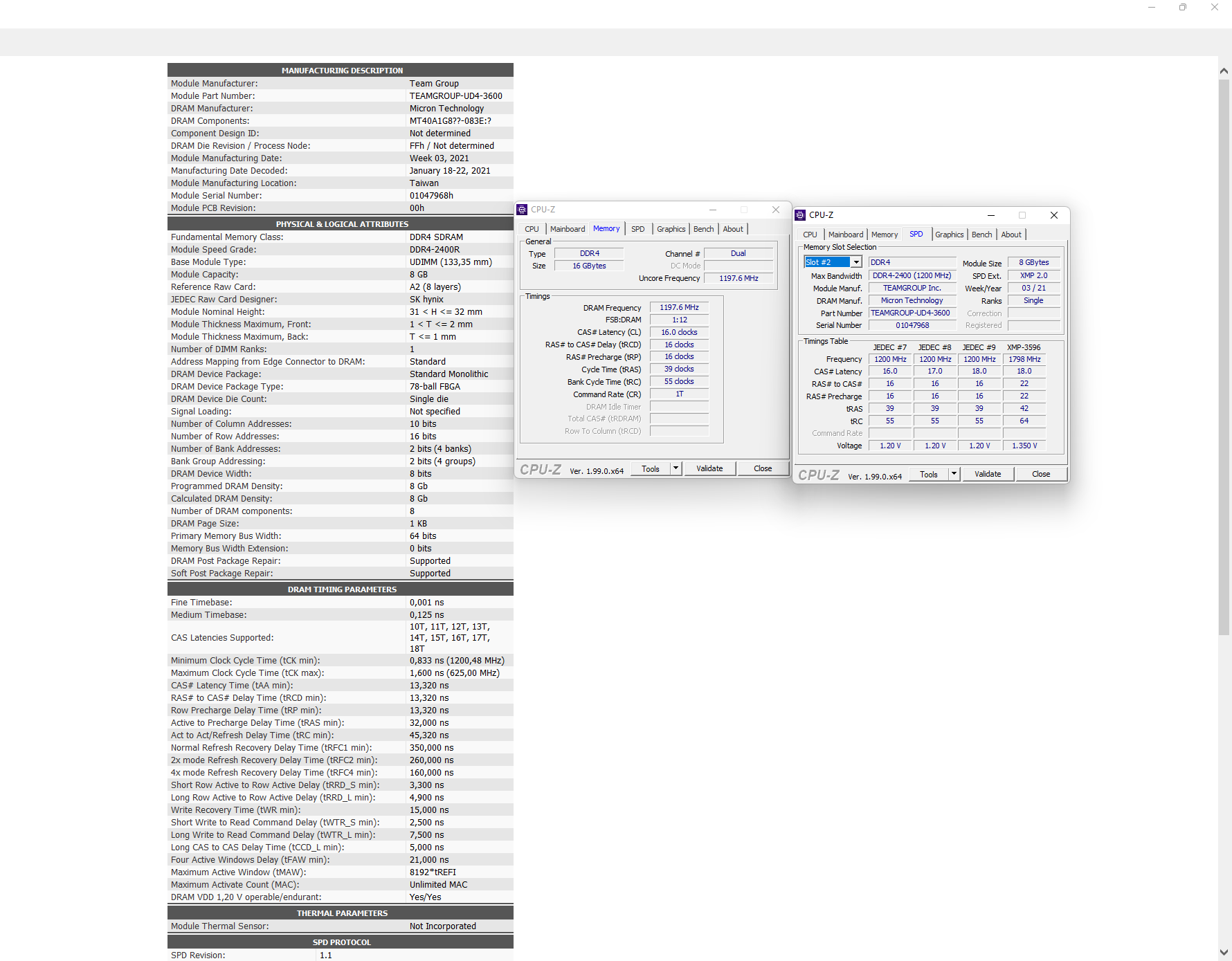 T-CREATE Expert 16GB DDR4 3600 Mhz
