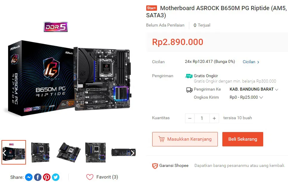 Harga Motherboard AMD B650 & B650E Terkini