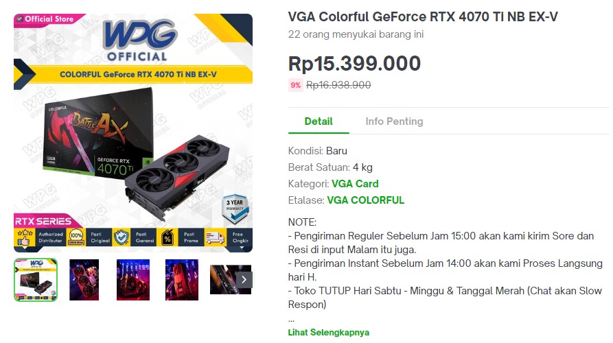 Harga RTX 4070 Ti