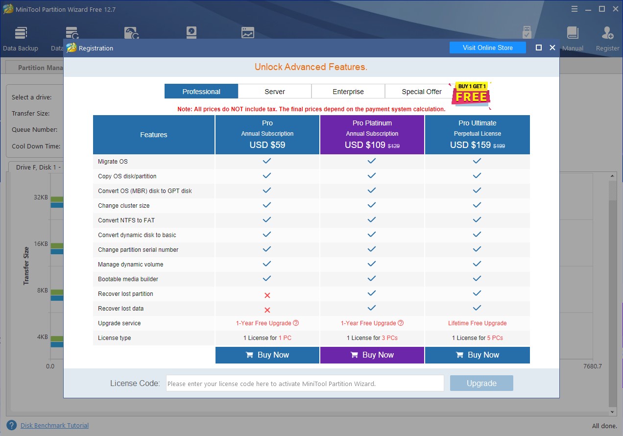 Software gratis MiniTool Partition Wizard 12.7