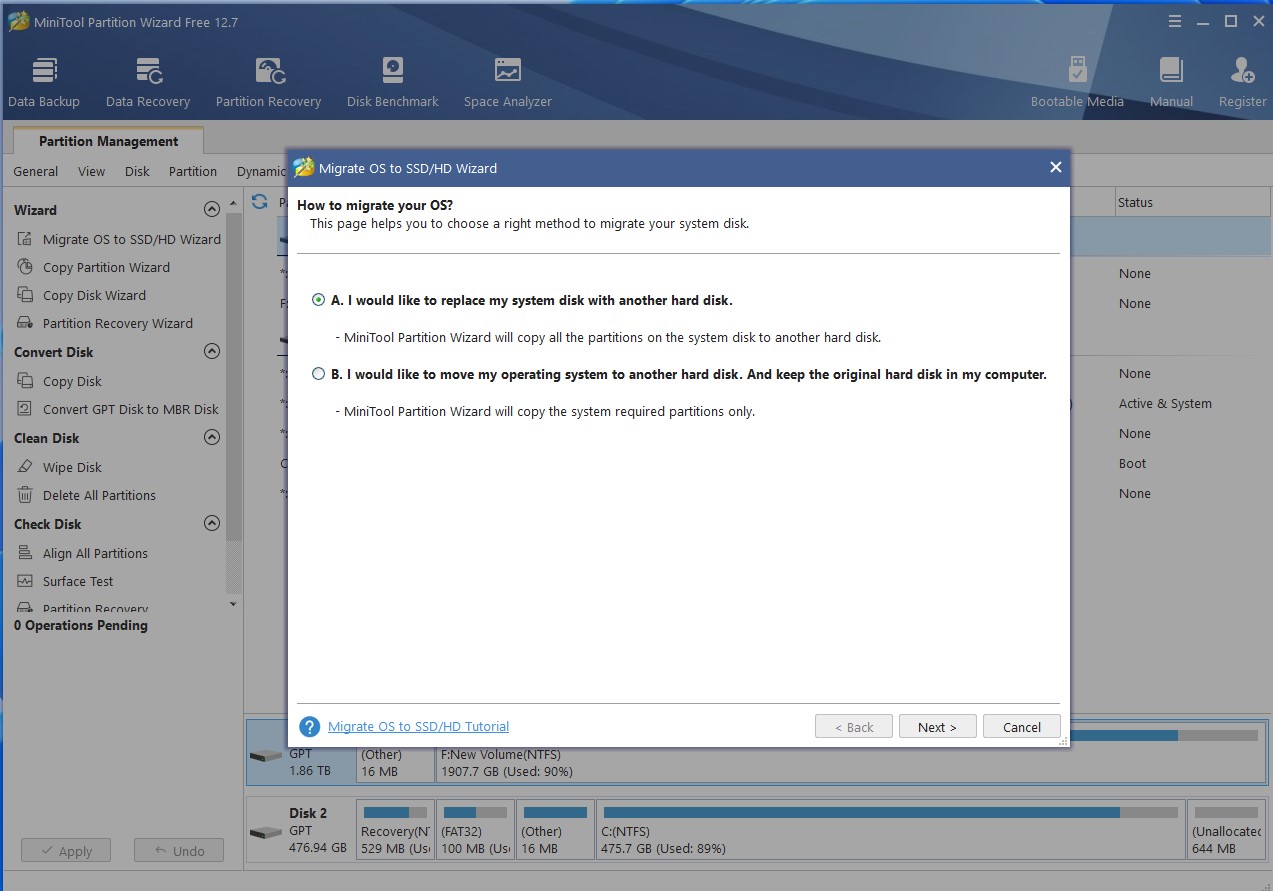 Software gratis MiniTool Partition Wizard 12.7