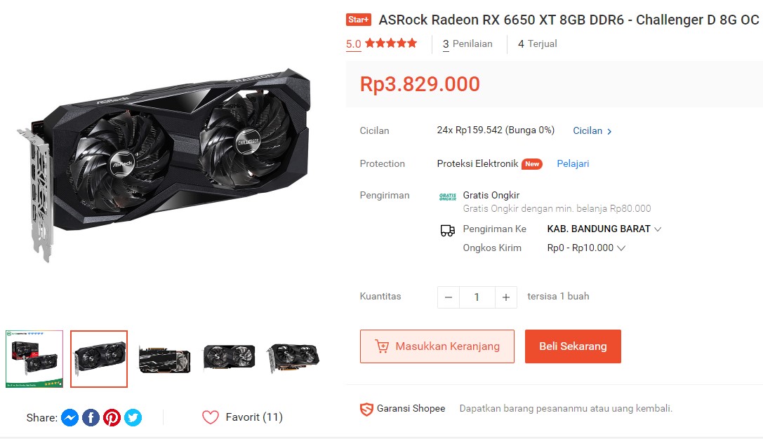Harga Terkini Radeon RX 6600 & RX 6650 XT Series