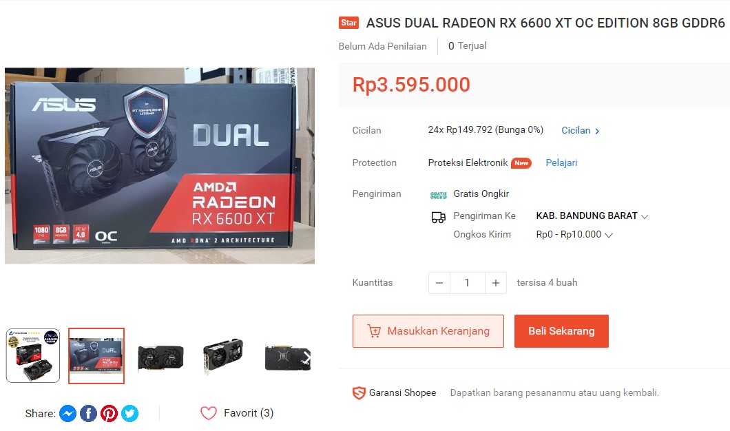 Harga Terkini Radeon RX 6600 & RX 6650 XT Series