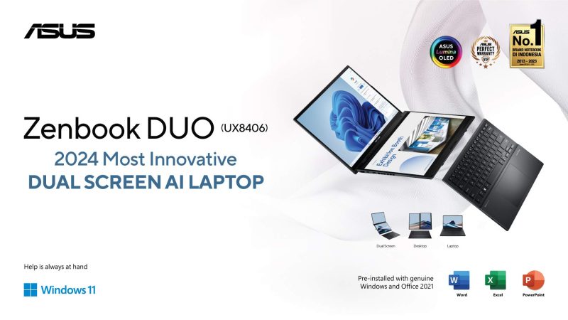 ASUS Zenbook DUO (UX8406): Laptop Layar Ganda Yang Didukung AI