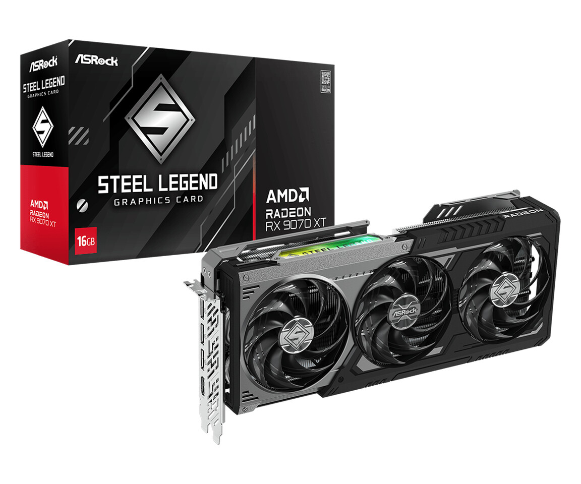ASRock Perkenalkan Radeon RX 9070 XT Varian Steel Legend Dark