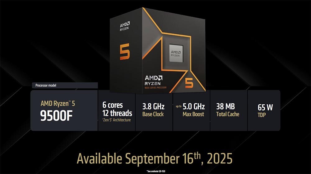 AMD Ryzen 5 9500F Segera Hadir 16 September 2025, Harga Kisaran 3 Jutaan