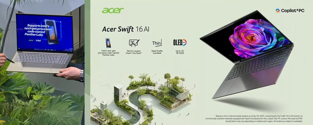Acer Swift 16 AI Jadi Laptop Pertama dengan Intel Panther Lake