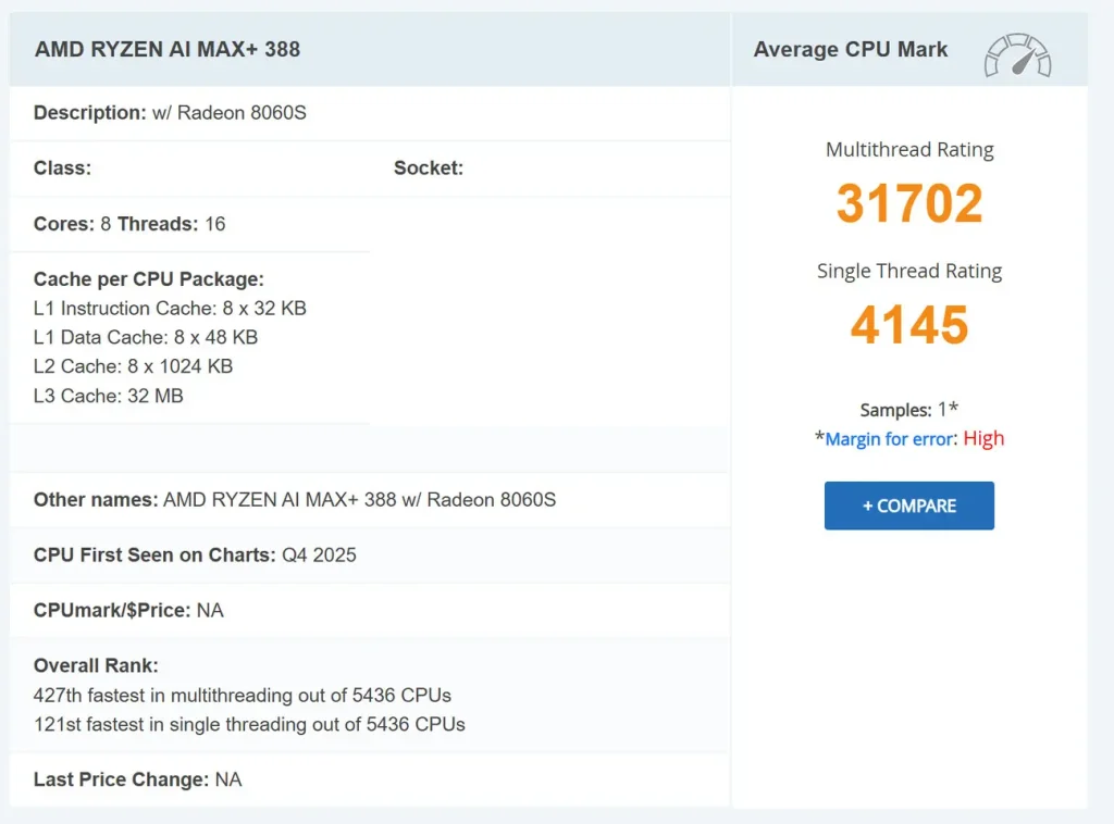 AMD Siapkan Ryzen AI MAX+ 388 8-Core & Radeon 8060S GPU Untuk Laptop Gaming