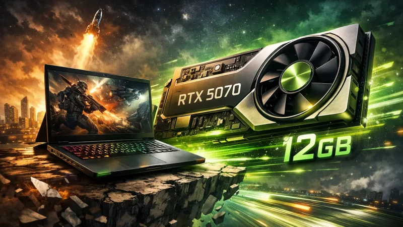 NVIDIA Rilis GPU Laptop RTX 5070 12 GB: Solusi VRAM Lega dengan Modul GDDR7 Baru
