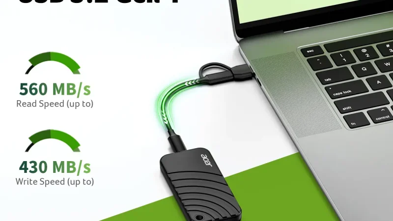 Acer PA100 Portable SSD Meluncur: Ringkas, Cepat & Tipis 9mm