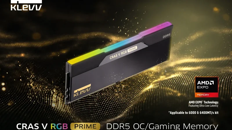 KLEVV Rilis Memori DDR5 CRAS V RGB PRIME: Latensi CL26 & AMD EXPO ULL