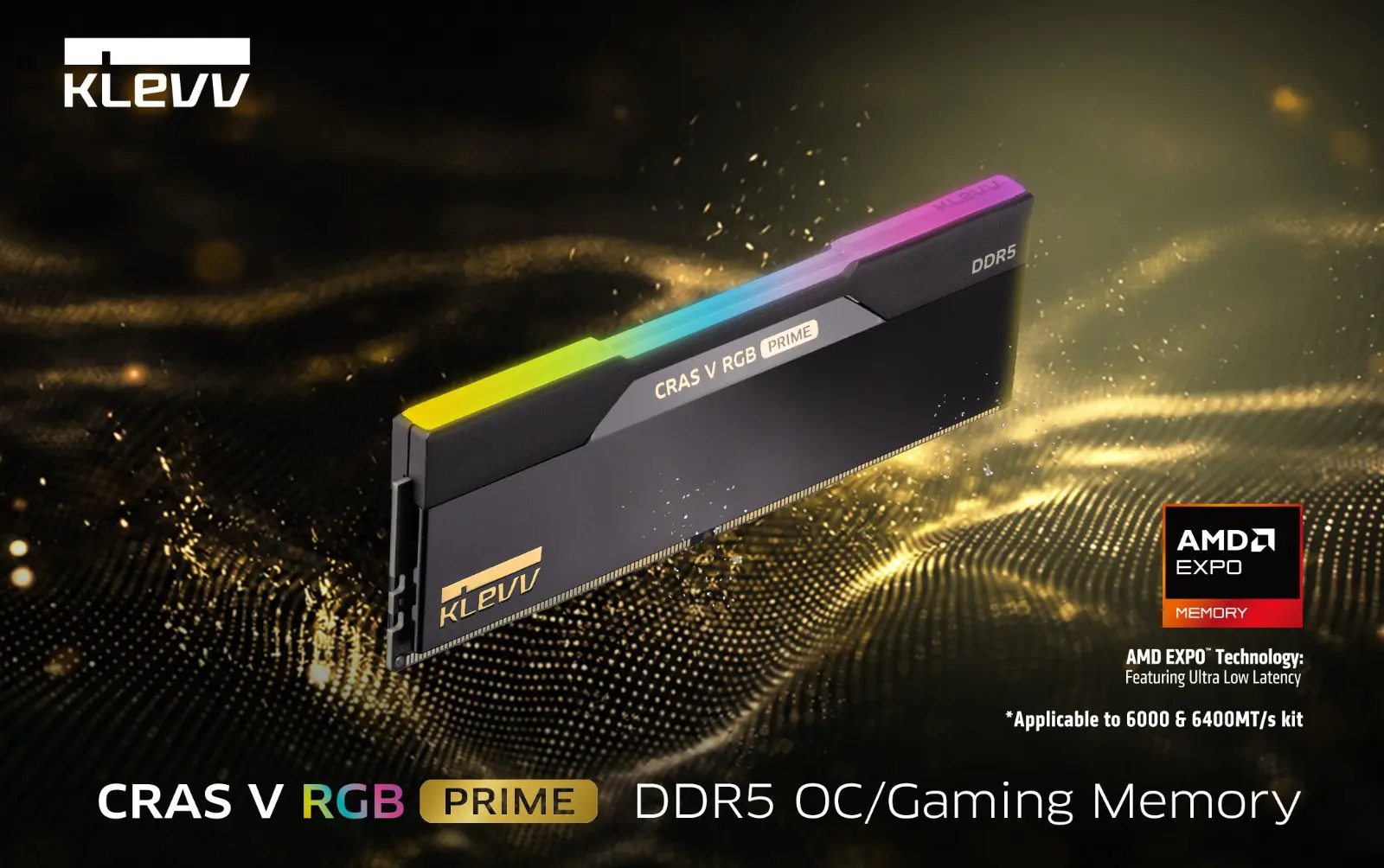 KLEVV Rilis Memori DDR5 CRAS V RGB PRIME: Latensi CL26 & AMD EXPO ULL
